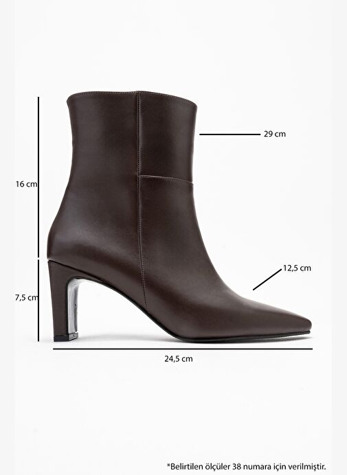 ELIAS Kahverengi Cilt Hakiki Deri Kadın Blok Topuklu Bot - Görsel 7