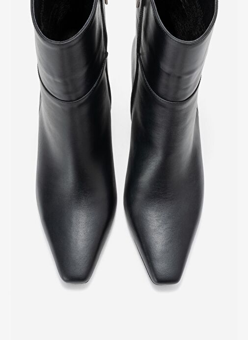 ELIAS Siyah Cilt Hakiki Deri Kadın Blok Topuklu Bot - Görsel 3