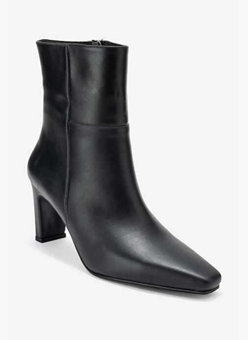 ELIAS Siyah Cilt Hakiki Deri Kadın Blok Topuklu Bot - Görsel 4