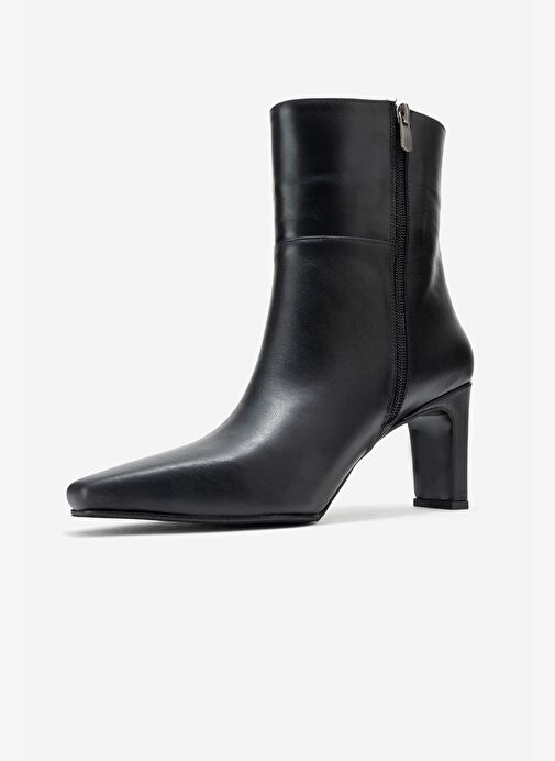 ELIAS Siyah Cilt Hakiki Deri Kadın Blok Topuklu Bot - Görsel 5