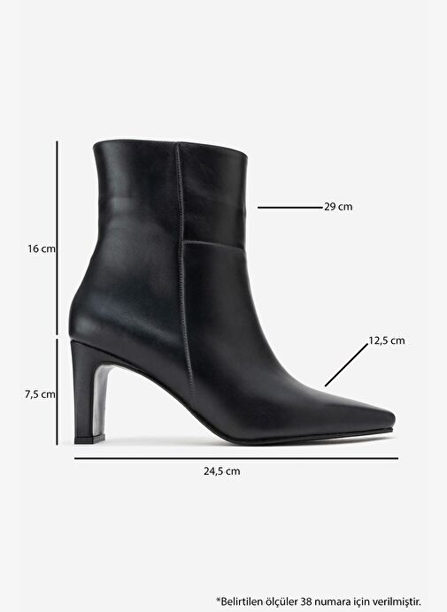 ELIAS Siyah Cilt Hakiki Deri Kadın Blok Topuklu Bot - Görsel 7