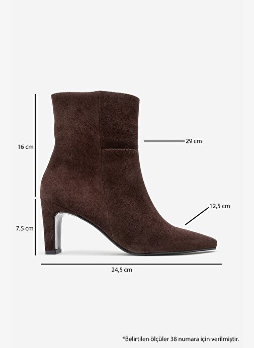 ELIAS Kahverengi Süet Hakiki Deri Kadın Blok Topuklu Bot - Görsel 7