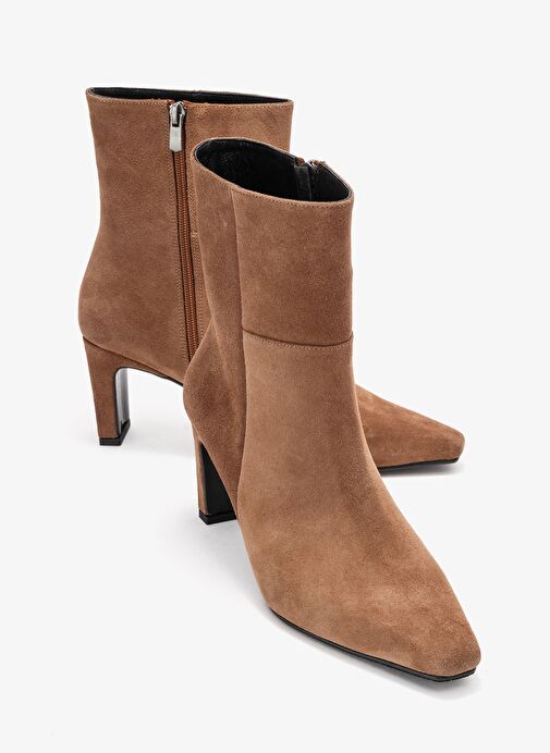 ELIAS Toprak Süet Hakiki Deri Kadın Blok Topuklu Bot - Görsel 2