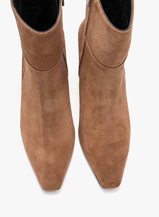 ELIAS Toprak Süet Hakiki Deri Kadın Blok Topuklu Bot - Görsel 3