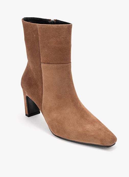 ELIAS Toprak Süet Hakiki Deri Kadın Blok Topuklu Bot - Görsel 4
