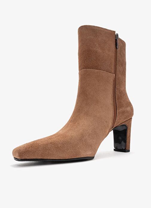 ELIAS Toprak Süet Hakiki Deri Kadın Blok Topuklu Bot - Görsel 5