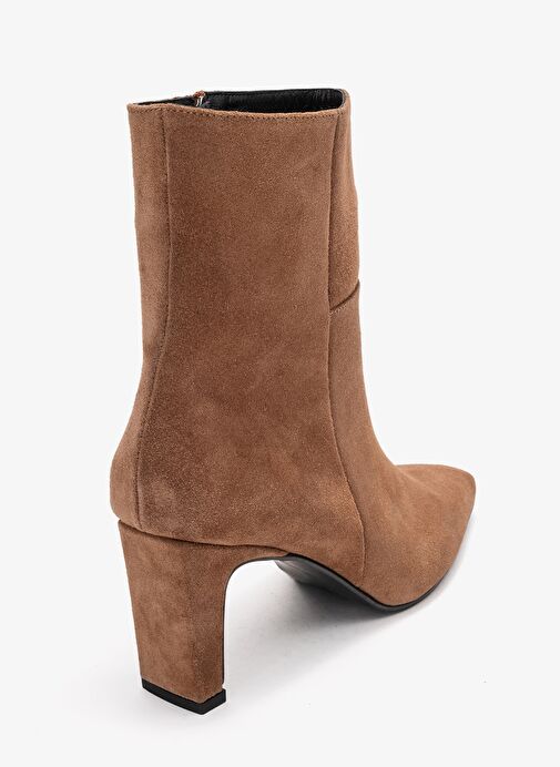 ELIAS Toprak Süet Hakiki Deri Kadın Blok Topuklu Bot - Görsel 6