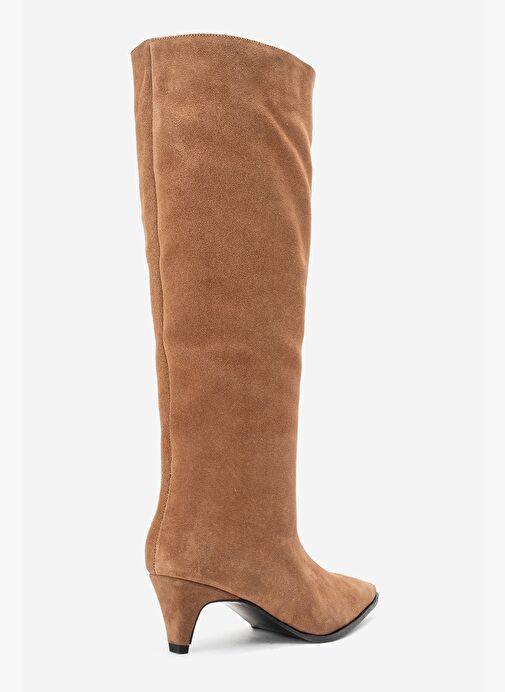 SIORA Toprak Süet Hakiki Deri Kadın Kısa Topuklu Çizme - Görsel 6