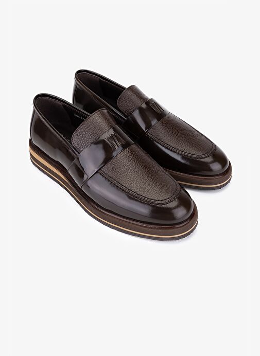 Valmenti Erkek Hakiki Deri Kahverengi Loafer Ayakkabı - Görsel 3