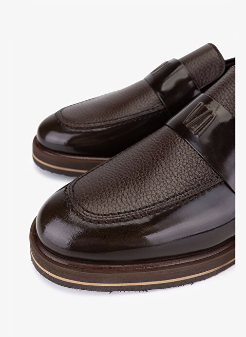 Valmenti Erkek Hakiki Deri Kahverengi Loafer Ayakkabı - Görsel 4