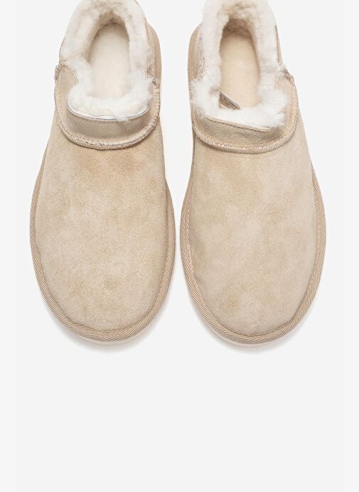 NOVELLE Bej Süet Hakiki Deri Kürklü Kadın Bilekte Bot - Görsel 3