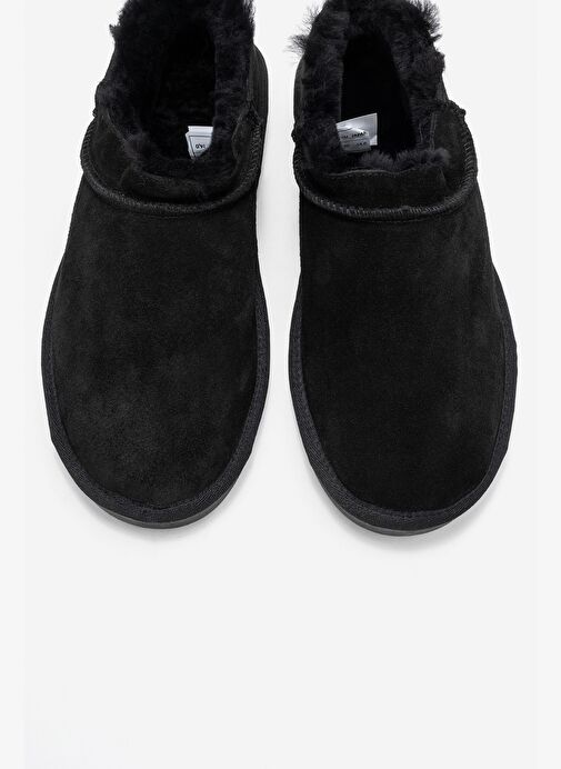 NOVELLE Siyah Süet Hakiki Deri Kürklü Kadın Bilekte Bot - Görsel 3