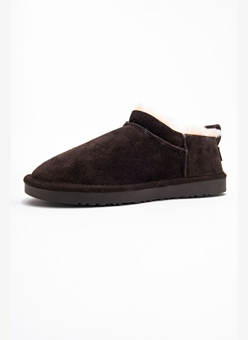 NOVELLE Kahverengi Süet Hakiki Deri Kürklü Kadın Bilekte Bot - Görsel 5