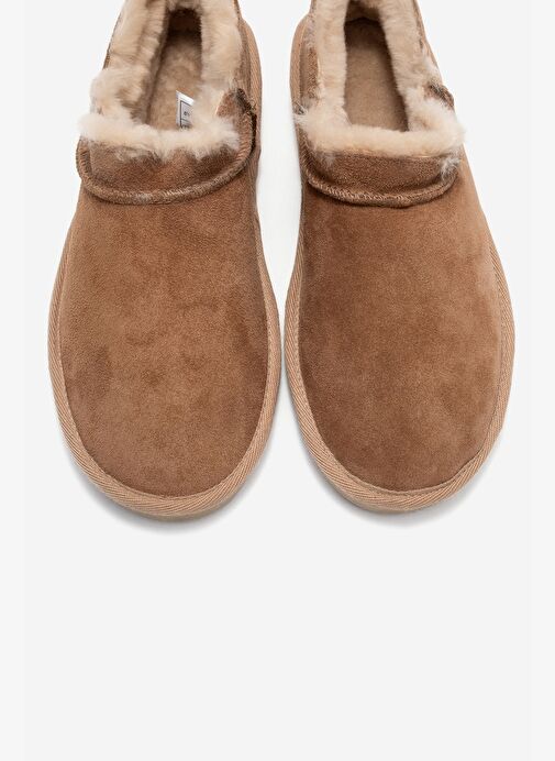 NOVELLE Toprak Süet Hakiki Deri Kürklü Kadın Bilekte Bot - Görsel 3