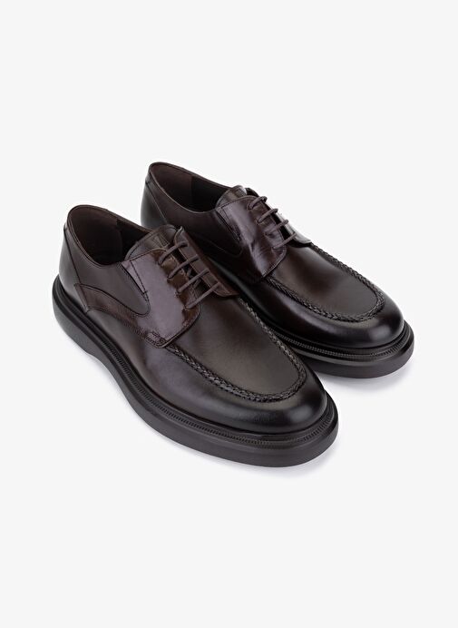 Valmenti Erkek Hakiki Deri Kahverengi Casual Ayakkabı - Görsel 3