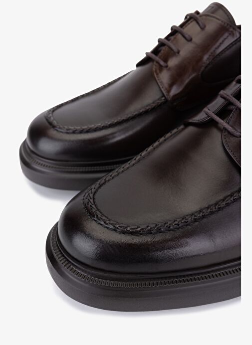 Valmenti Erkek Hakiki Deri Kahverengi Casual Ayakkabı - Görsel 4