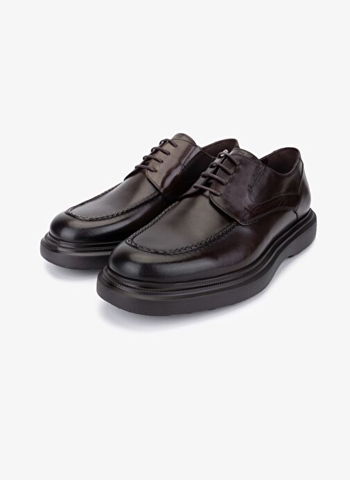 Valmenti Erkek Hakiki Deri Kahverengi Casual Ayakkabı - Görsel 5