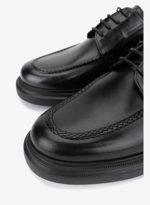 Valmenti Erkek Hakiki Deri Siyah Casual Ayakkabı - Görsel 4