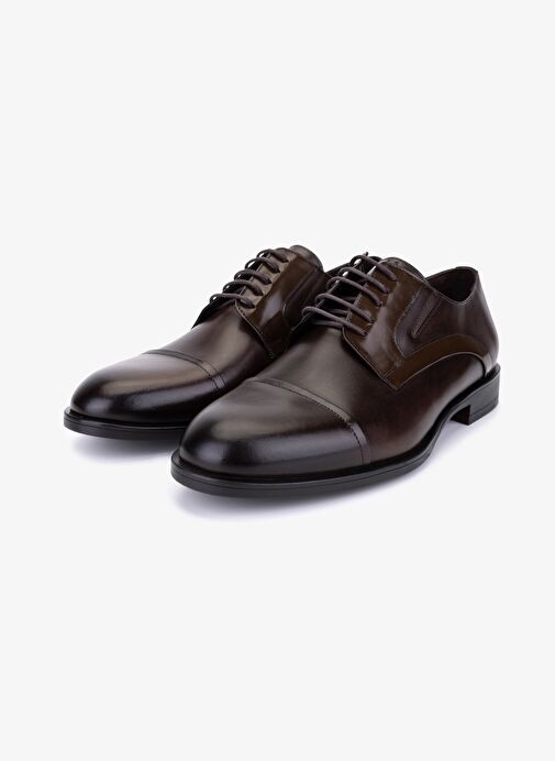 Valmenti Erkek Hakiki Deri Kahverengi Klasik Ayakkabı - Görsel 5
