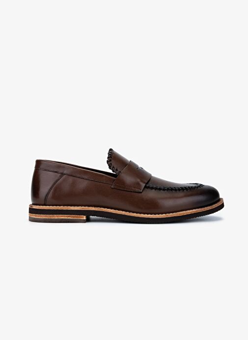 Valmenti Erkek Hakiki Deri Kahverengi Loafer Ayakkabı - Görsel 2