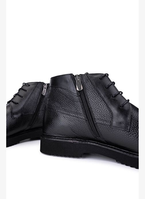 Tamer Tanca Erkek Hakiki Deri Siyah Klasik Bot - Görsel 6