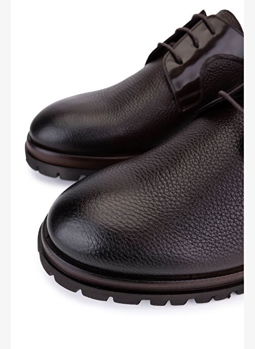 Tamer Tanca Erkek Hakiki Deri Kahverengi Klasik Ayakkabı - Görsel 4