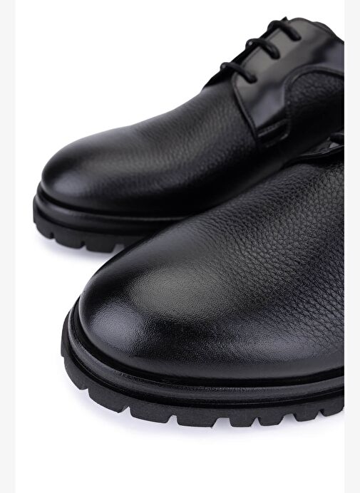 Tamer Tanca Erkek Hakiki Deri Siyah Klasik Ayakkabı - Görsel 4
