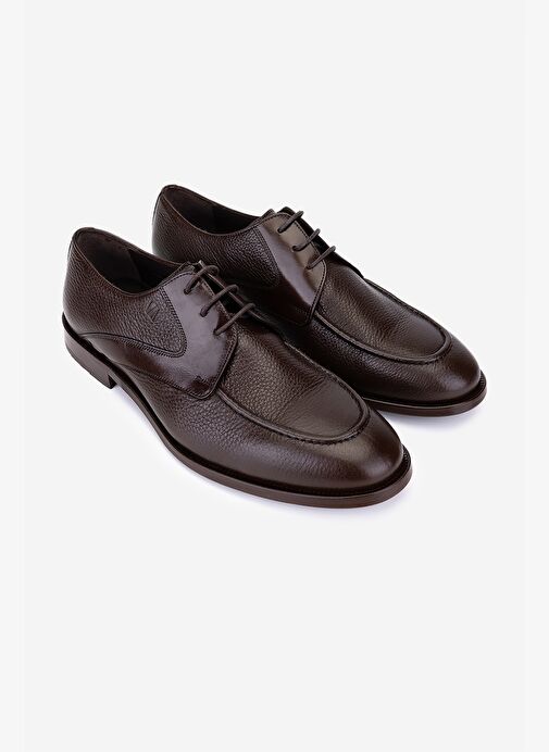 Valmenti Erkek Hakiki Deri Kahverengi Klasik Ayakkabı - Görsel 3