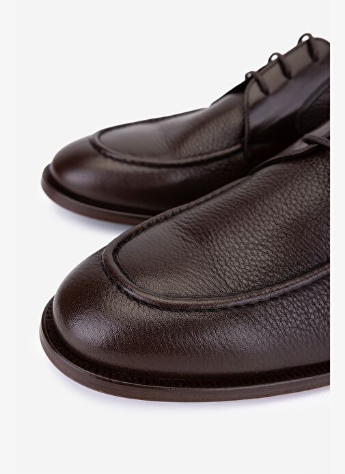 Valmenti Erkek Hakiki Deri Kahverengi Klasik Ayakkabı - Görsel 4