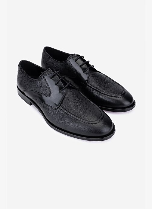 Valmenti Erkek Hakiki Deri Siyah Floter Klasik Ayakkabı - Görsel 3