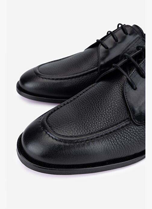 Valmenti Erkek Hakiki Deri Siyah Floter Klasik Ayakkabı - Görsel 4