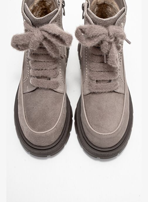 MINA Vizon Süet Hakiki Deri Kadın Postal Bot - Görsel 3