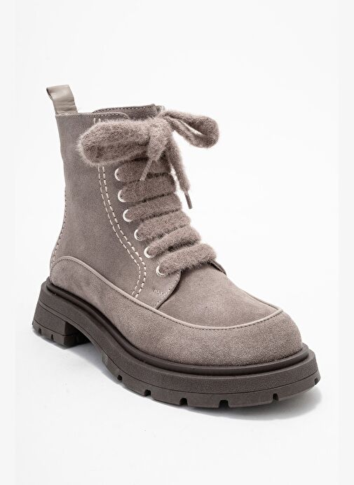 MINA Vizon Süet Hakiki Deri Kadın Postal Bot - Görsel 4