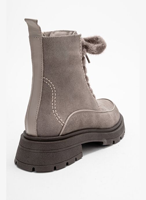 MINA Vizon Süet Hakiki Deri Kadın Postal Bot - Görsel 6