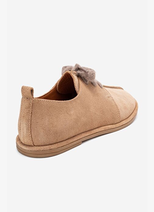 DENORA Bej Süet Hakiki Deri Kadın Günlük Ayakkabı - Görsel 6