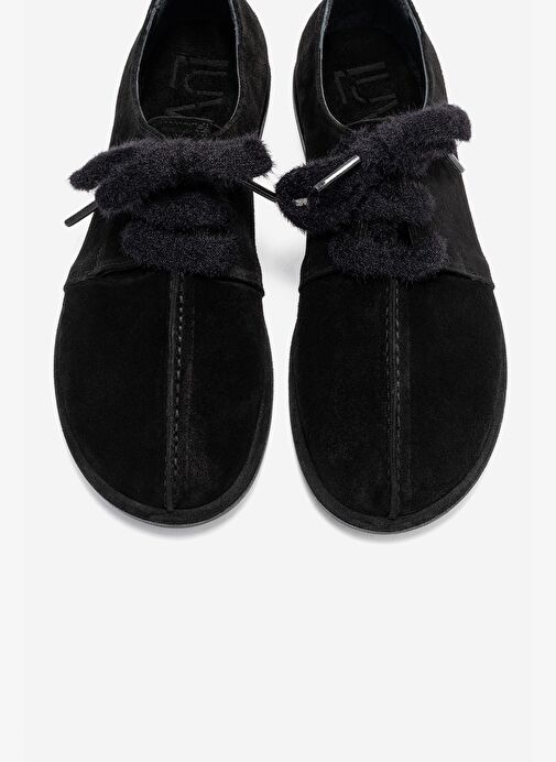 DENORA Siyah Süet Hakiki Deri Kadın Günlük Ayakkabı - Görsel 3