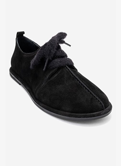 DENORA Siyah Süet Hakiki Deri Kadın Günlük Ayakkabı - Görsel 4