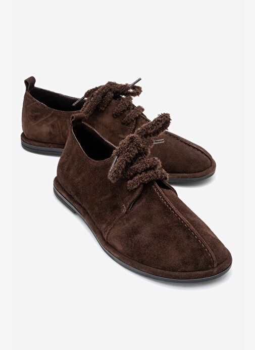 DENORA Kahverengi Süet Hakiki Deri Kadın Günlük Ayakkabı - Görsel 2