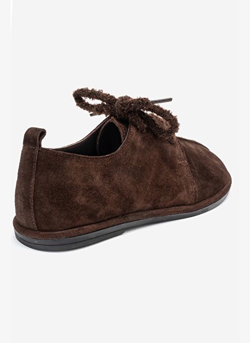 DENORA Kahverengi Süet Hakiki Deri Kadın Günlük Ayakkabı - Görsel 6