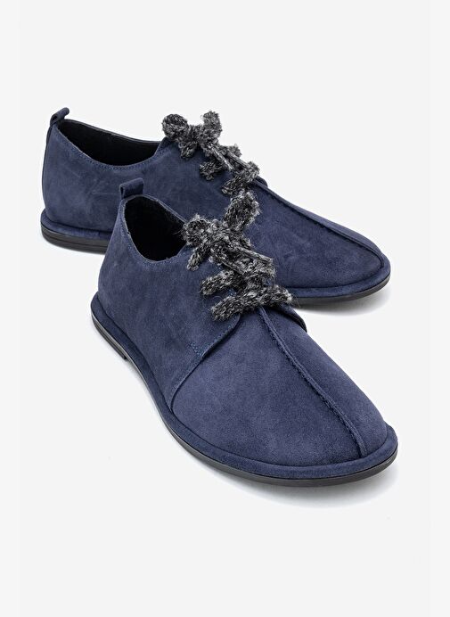 DENORA Lacivert Süet Hakiki Deri Kadın Günlük Ayakkabı - Görsel 2