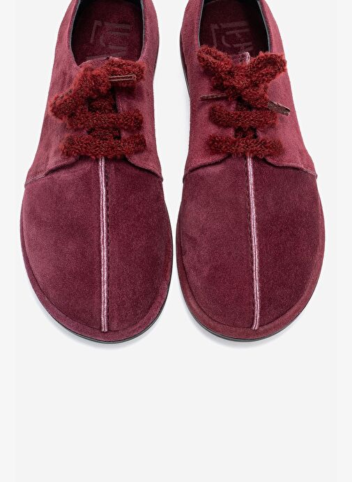 DENORA Bordo Süet Hakiki Deri Kadın Günlük Ayakkabı - Görsel 3