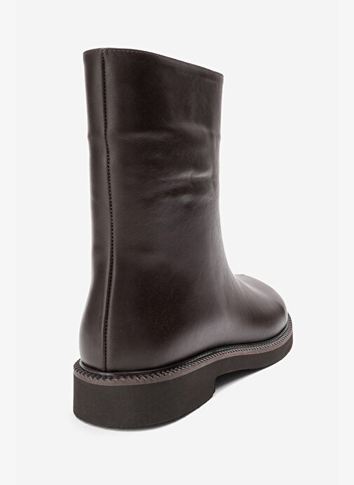 LUCANO Kahverengi Cilt Hakiki Deri Kadın Bot - Görsel 6