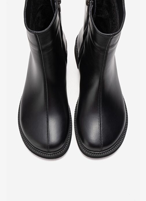 LUCANO Siyah Cilt Hakiki Deri Kadın Bot - Görsel 3