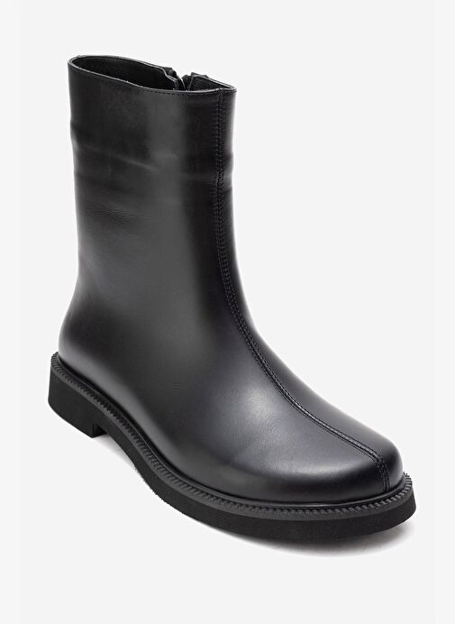 LUCANO Siyah Cilt Hakiki Deri Kadın Bot - Görsel 4