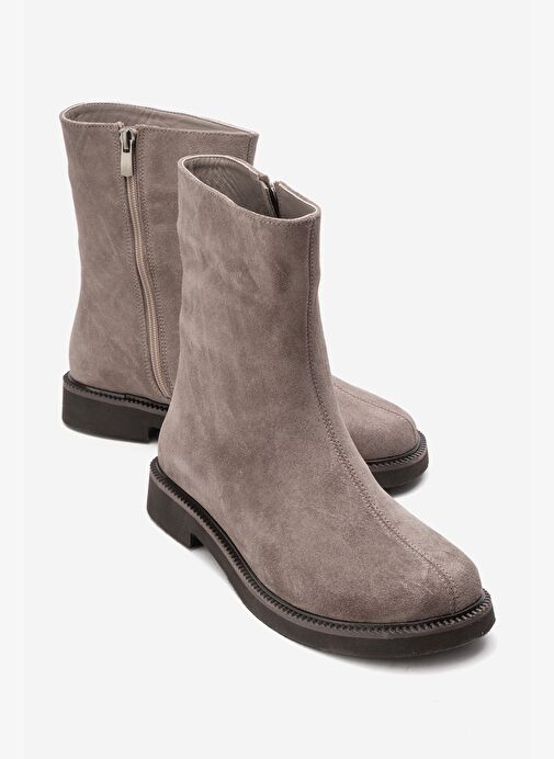 LUCANO Vizon Süet Hakiki Deri Kadın Bot - Görsel 2
