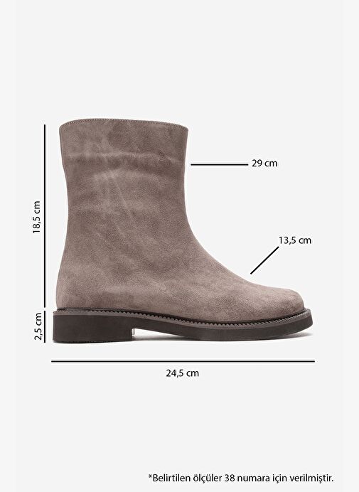 LUCANO Vizon Süet Hakiki Deri Kadın Bot - Görsel 7