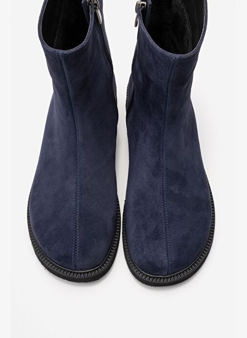 LUCANO Lacivert Süet Hakiki Deri Kadın Bot - Görsel 3