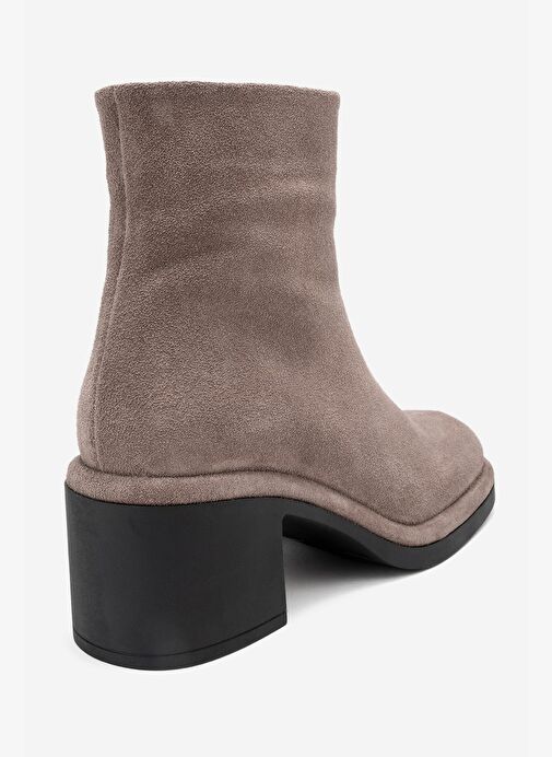 JUNAE Vizon Süet Hakiki Deri Kadın Kalın Topuklu Bot - Görsel 6