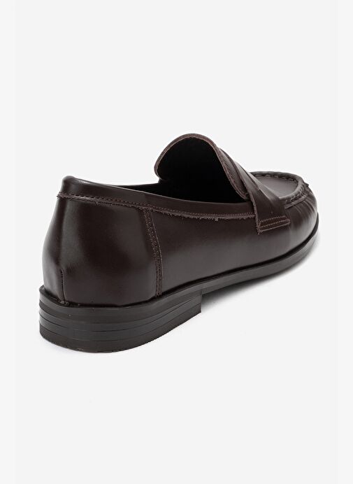 VALIA Kahverengi Cilt Hakiki Deri Kadın Loafer Ayakkabı - Görsel 6