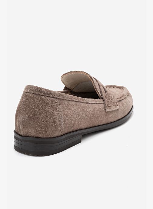 VALIA Vizon Süet Hakiki Deri Kadın Loafer Ayakkabı - Görsel 6